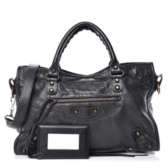 Balenciaga Black Leather Medium City Bag - Picture 1 of 8